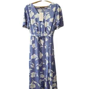 Romantic BloomChic Blue/White Floral Maxi Dress